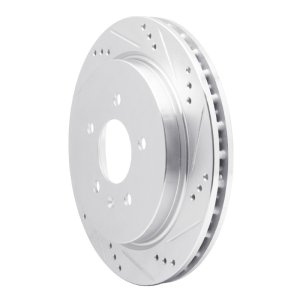 Cadillac CTS Brake Rotor (1) - Rear Right - R1 Concepts - Drilled & Slotted - Silver - `03-`11